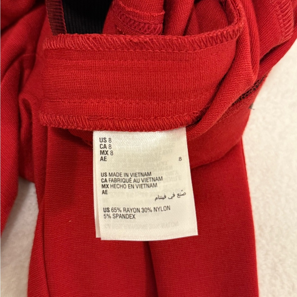 INC International Concepts Red Skinny Pants Zipper Detail Size 8 - Picture 6 of 8